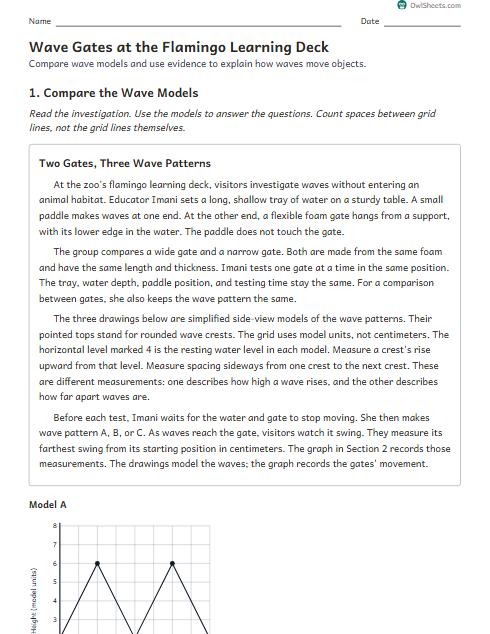 Wave Gates at the Flamingo Learning Deck worksheet preview