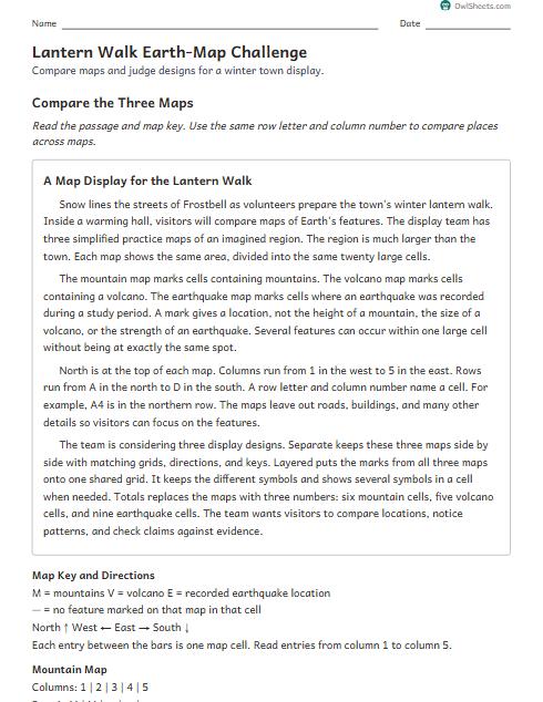 Lantern Walk Earth-Map Challenge worksheet preview