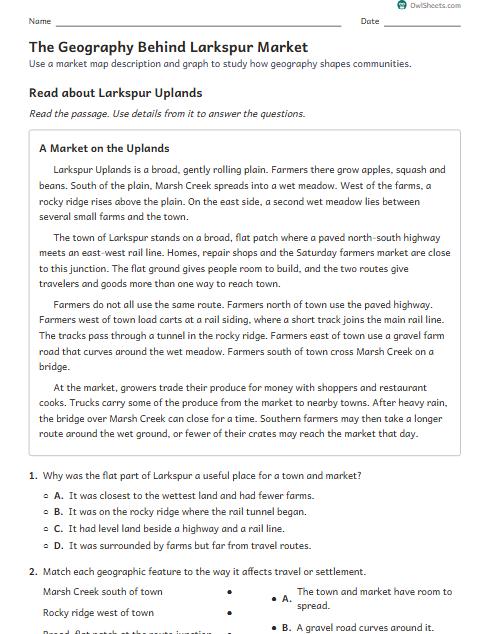 The Geography Behind Larkspur Market worksheet preview