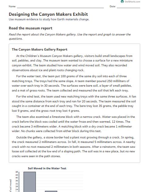 Designing the Canyon Makers Exhibit worksheet preview