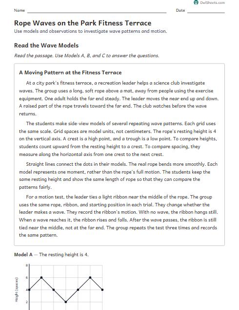 Rope Waves on the Park Fitness Terrace worksheet preview