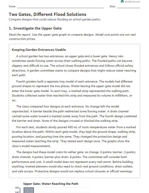 Two Gates, Different Flood Solutions worksheet preview
