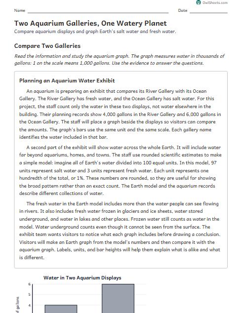 Two Aquarium Galleries, One Watery Planet worksheet preview
