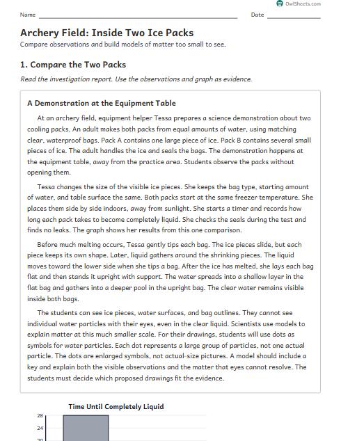 Archery Field: Inside Two Ice Packs worksheet preview