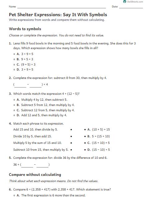Pet Shelter Expressions: Say It With Symbols worksheet preview