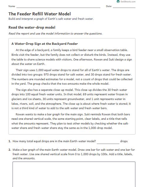 The Feeder Refill Water Model worksheet preview
