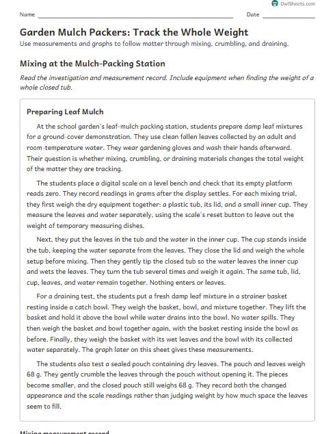 Garden Mulch Packers: Track the Whole Weight worksheet preview