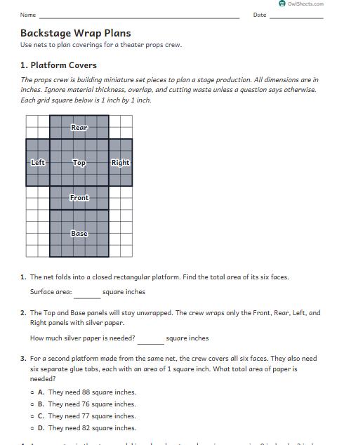 Backstage Wrap Plans worksheet preview