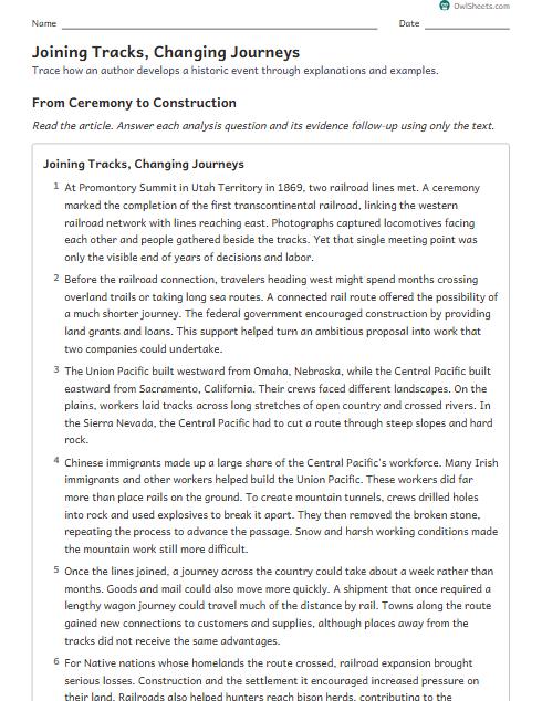Joining Tracks, Changing Journeys worksheet preview