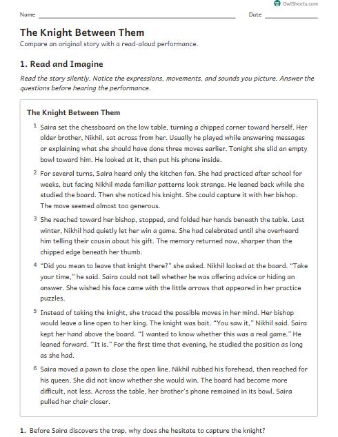 The Knight Between Them worksheet preview