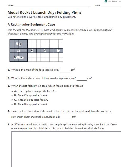 Model Rocket Launch Day: Folding Plans worksheet preview