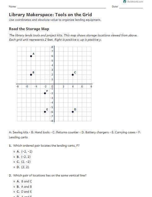 Library Makerspace: Tools on the Grid worksheet preview