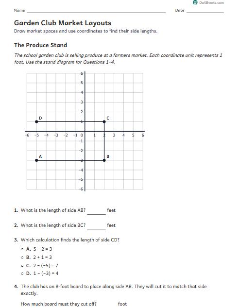 Garden Club Market Layouts worksheet preview