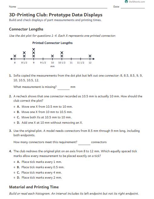 3D-Printing Club: Prototype Data Displays worksheet preview