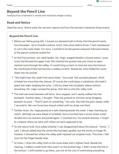 Beyond the Pencil Line worksheet preview