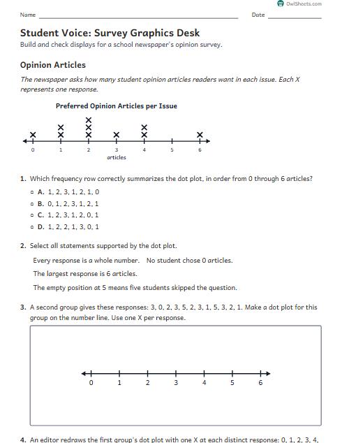 Student Voice: Survey Graphics Desk worksheet preview