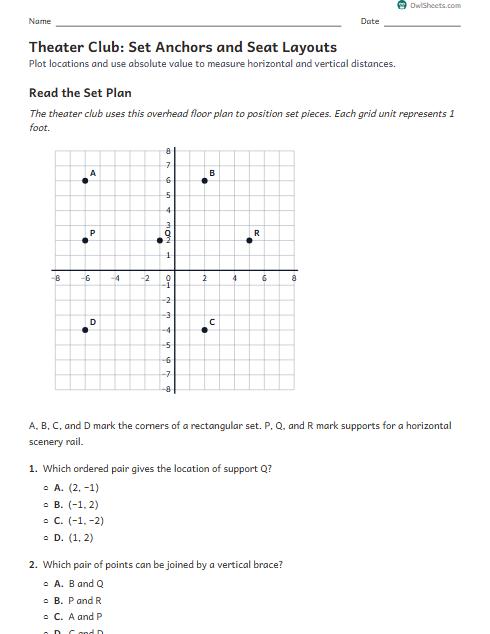 Theater Club: Set Anchors and Seat Layouts worksheet preview