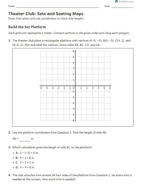 Theater Club: Sets and Seating Maps worksheet preview