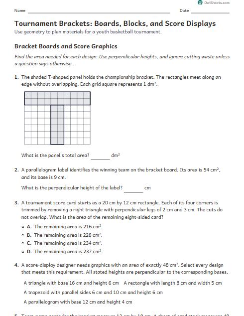 Tournament Brackets: Boards, Blocks, and Score Displays worksheet preview