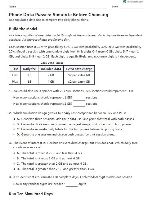 Phone Data Passes: Simulate Before Choosing worksheet preview
