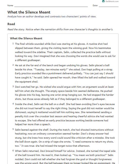 What the Silence Meant worksheet preview