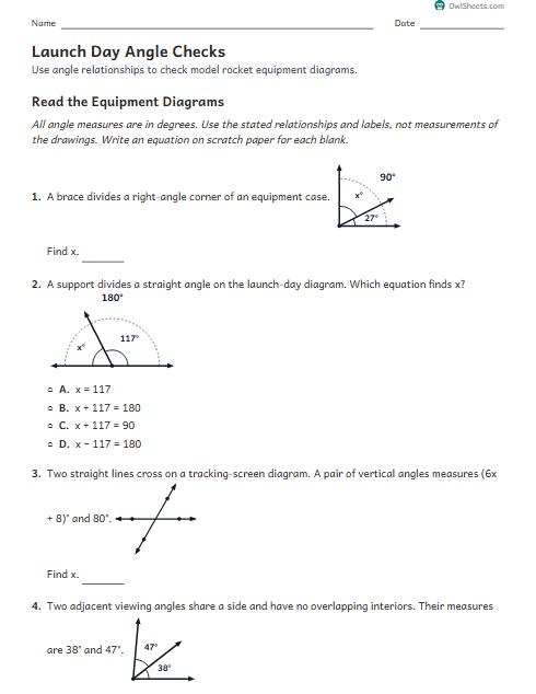 Launch Day Angle Checks worksheet preview