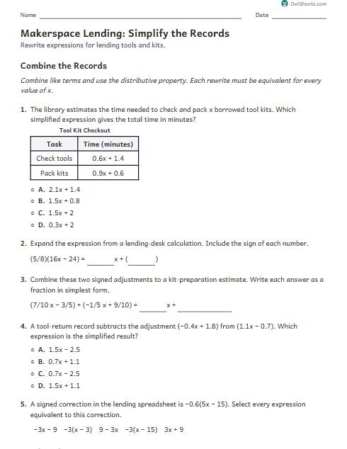 Makerspace Lending: Simplify the Records worksheet preview