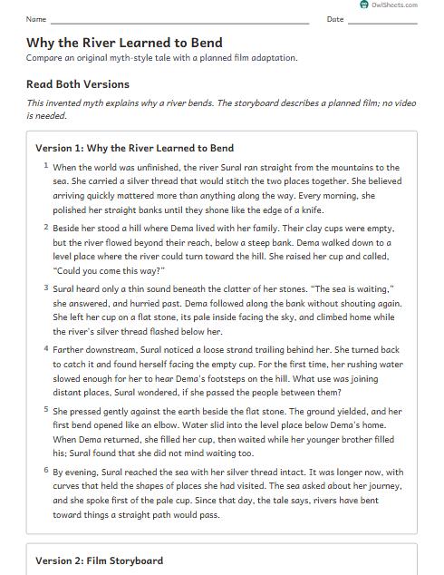 Why the River Learned to Bend worksheet preview