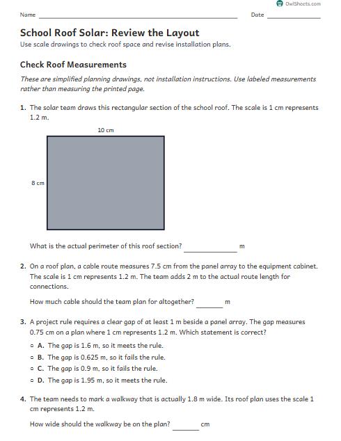 School Roof Solar: Review the Layout worksheet preview