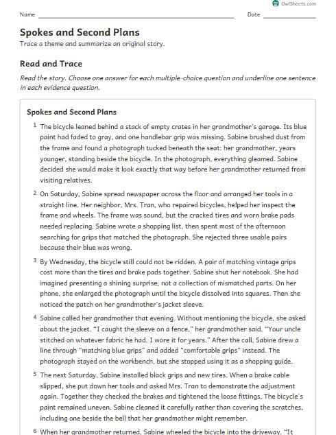 Spokes and Second Plans worksheet preview