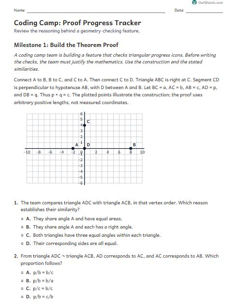Coding Camp: Proof Progress Tracker worksheet preview