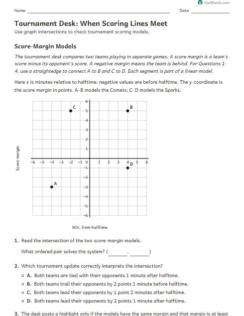 Tournament Desk: When Scoring Lines Meet worksheet preview