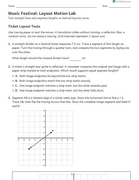 Music Festival: Layout Motion Lab worksheet preview