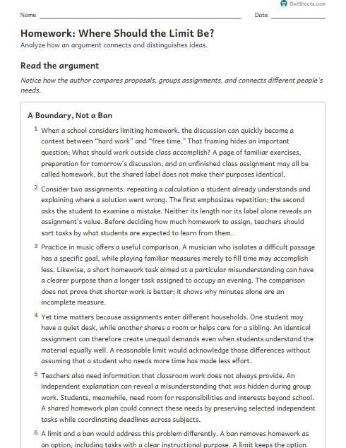 Homework: Where Should the Limit Be? worksheet preview