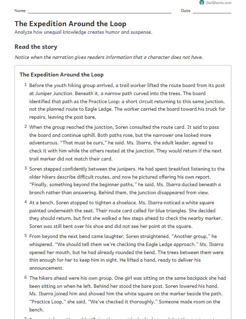 The Expedition Around the Loop worksheet preview