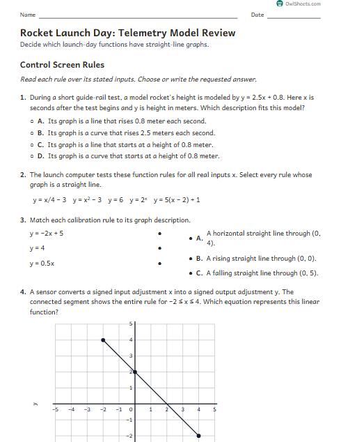 Rocket Launch Day: Telemetry Model Review worksheet preview
