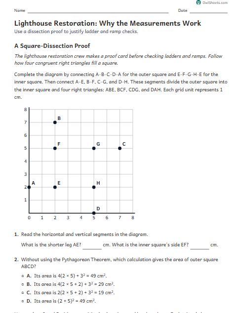 Lighthouse Restoration: Why the Measurements Work worksheet preview