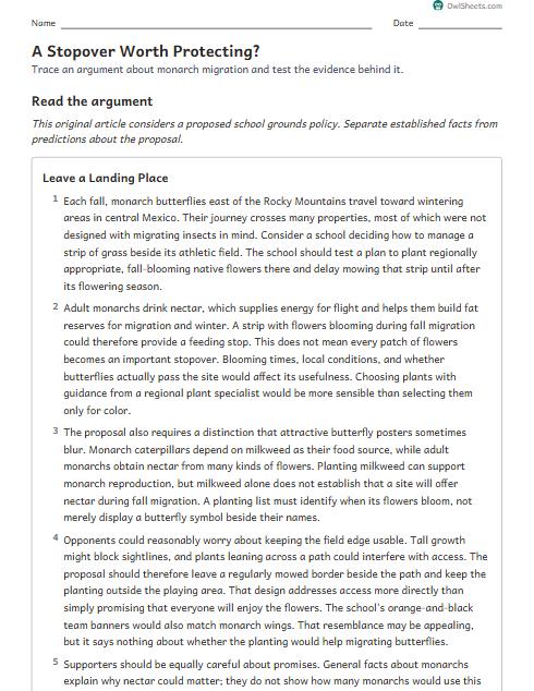 A Stopover Worth Protecting? worksheet preview