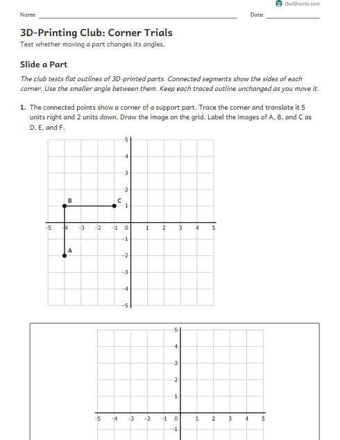 3D-Printing Club: Corner Trials worksheet preview