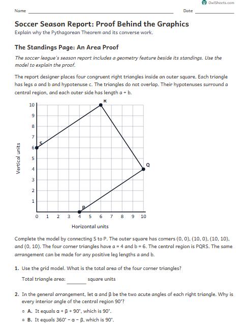 Soccer Season Report: Proof Behind the Graphics worksheet preview