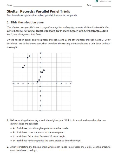 Shelter Records: Parallel Panel Trials worksheet preview