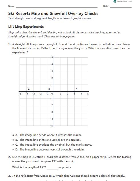 Ski Resort: Map and Snowfall Overlay Checks worksheet preview
