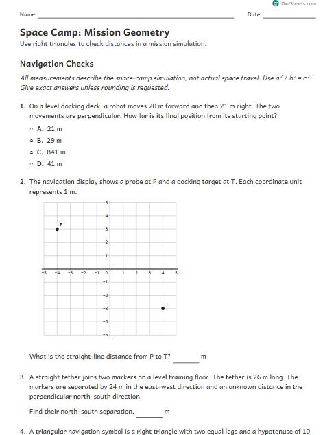 Space Camp: Mission Geometry worksheet preview