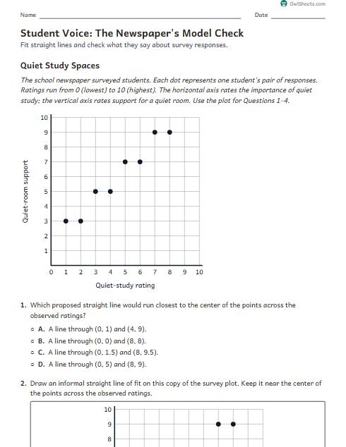 Student Voice: The Newspaper's Model Check worksheet preview