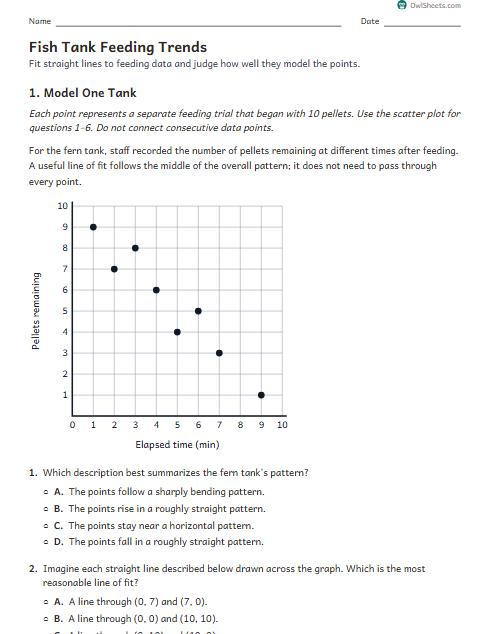 Fish Tank Feeding Trends worksheet preview