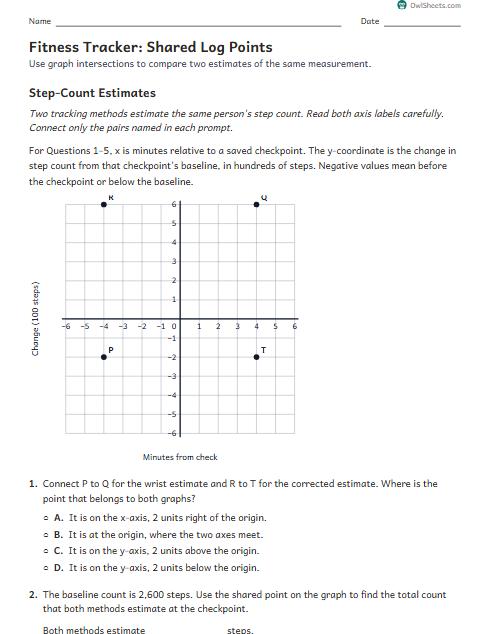 Fitness Tracker: Shared Log Points worksheet preview