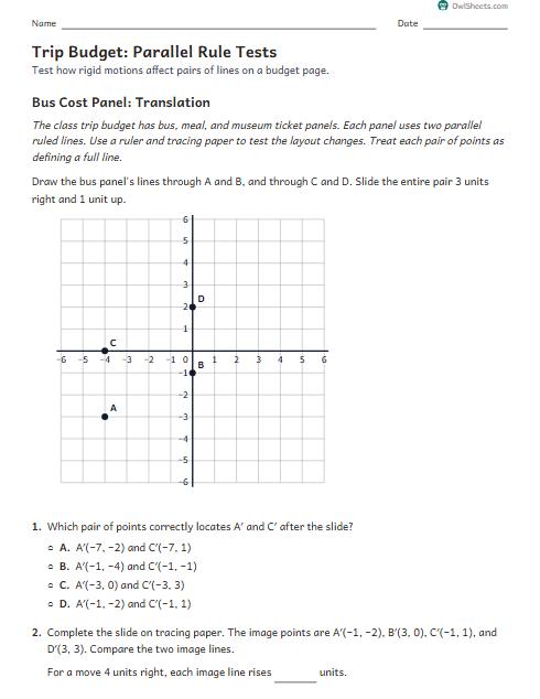 Trip Budget: Parallel Rule Tests worksheet preview