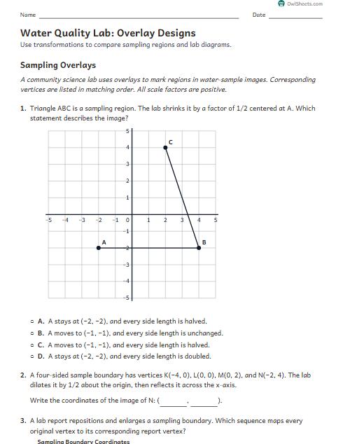 Water Quality Lab: Overlay Designs worksheet preview