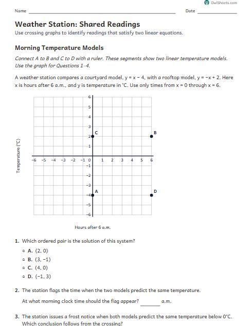 Weather Station: Shared Readings worksheet preview