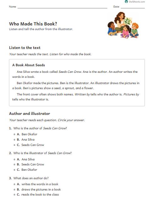 Who Made This Book? worksheet preview